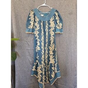 Good Times Vintage/Hawaiian-Inspired Floral Midi Dress- Size: Look At Pictures